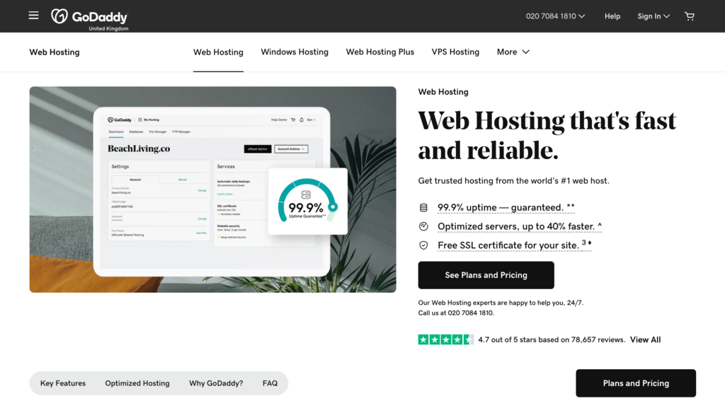 godaddy web hosting review 2024